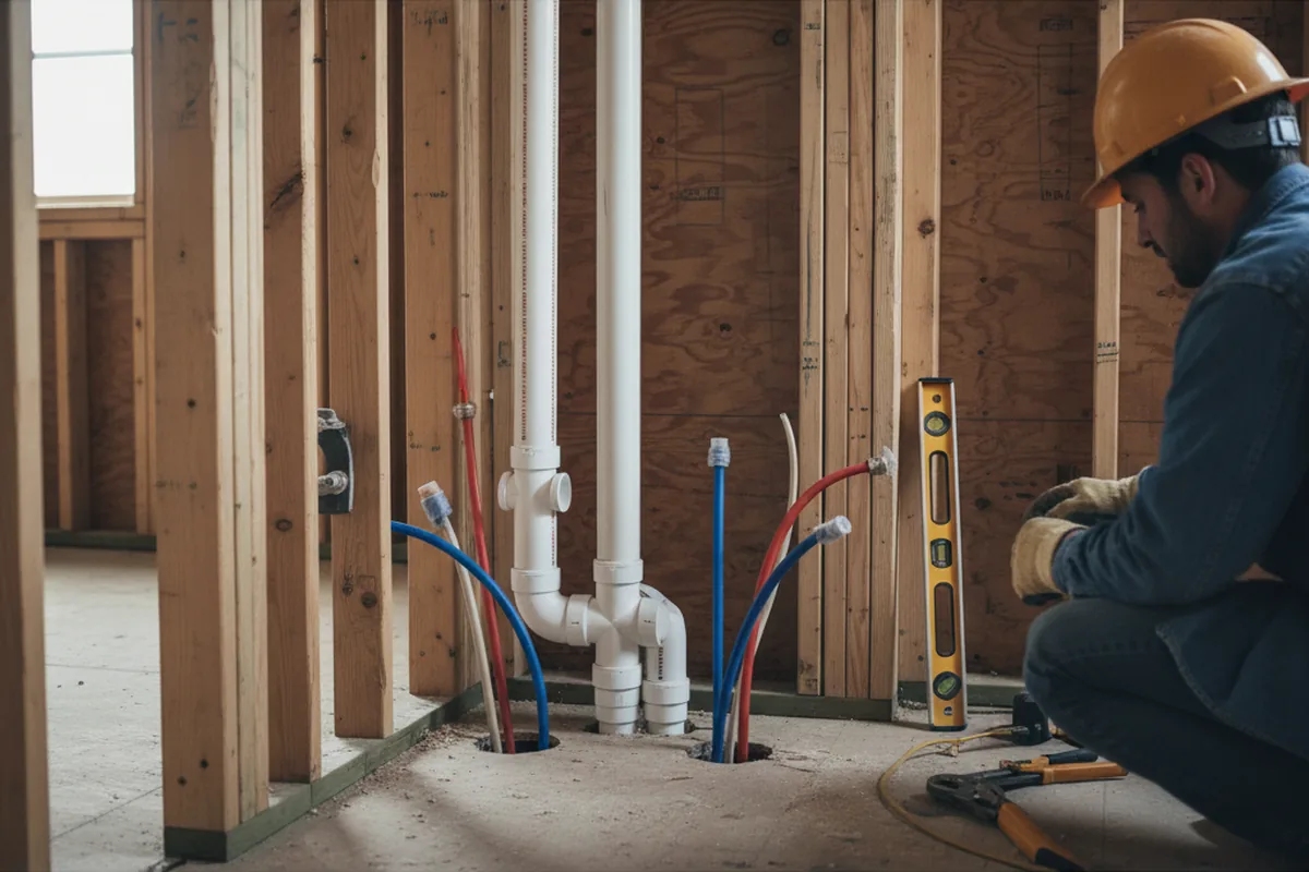 Drain and supply rough-in during Garbage Disposal Repair in Ithaca